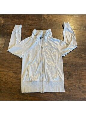 Ralph Lauren Womens Shimmer Jacket silver Plus Size Medium